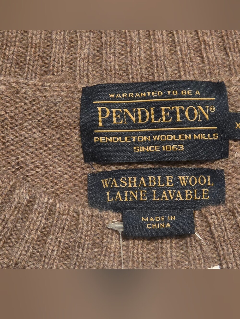 Mens Pendleton Crewneck Sweater. Tan. Size XL. NWT - Picture 3 of 8